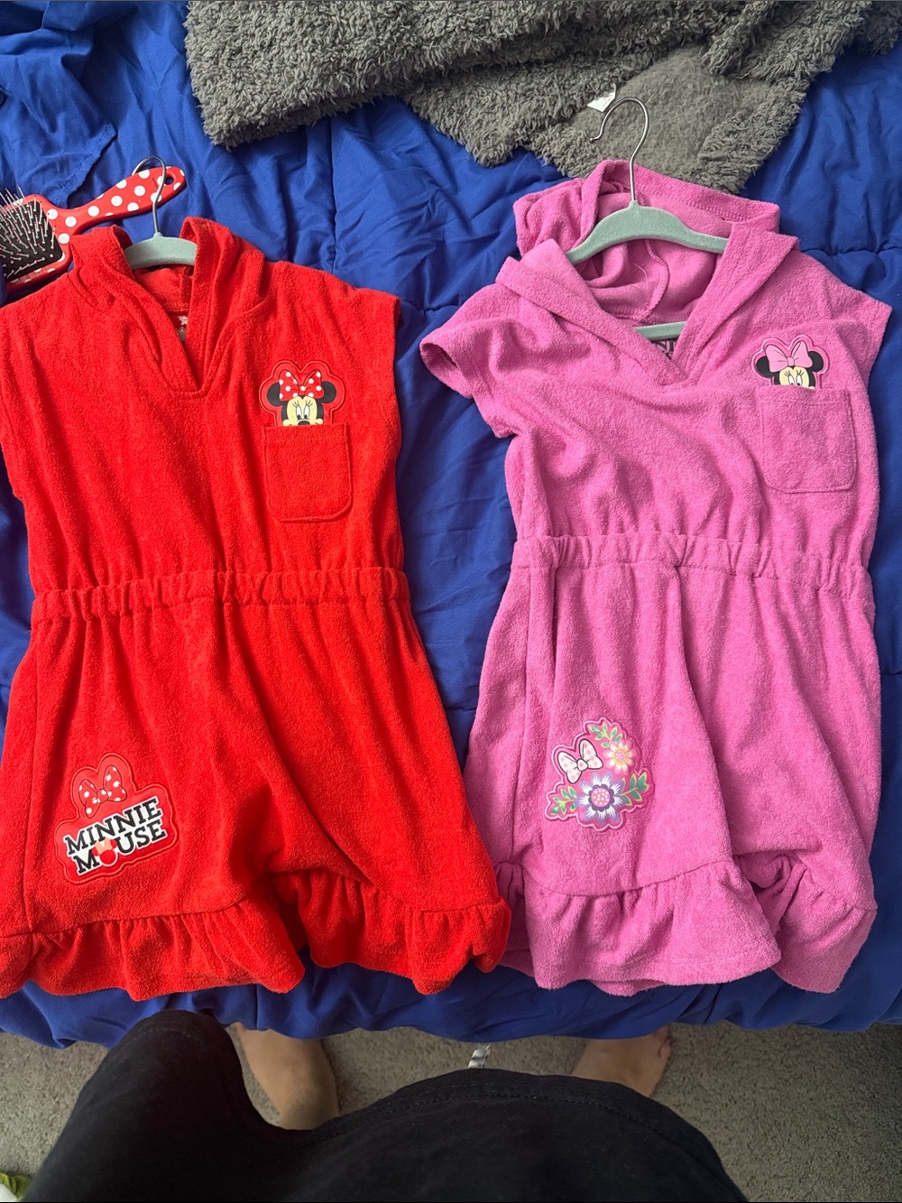 Disney Minnie Mouse Hooded Terry Dress - Red and Pink